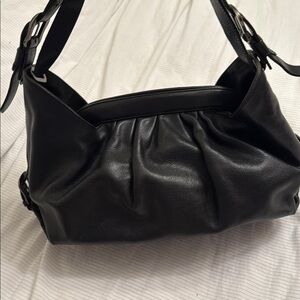 Fendi Black Shoulder Bag with Structured Design and Metallic Hardware